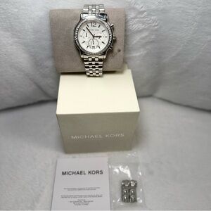 Michael Kors Women’s Chronograph Stainless Bracelet Watch Silver